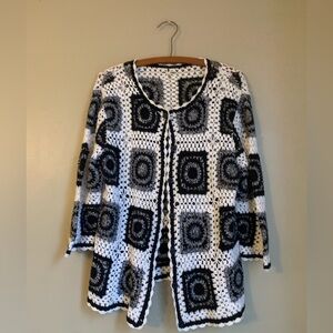 Handmade Vintage Granny Square Cardigan Crochet size medium? Lightweight spring